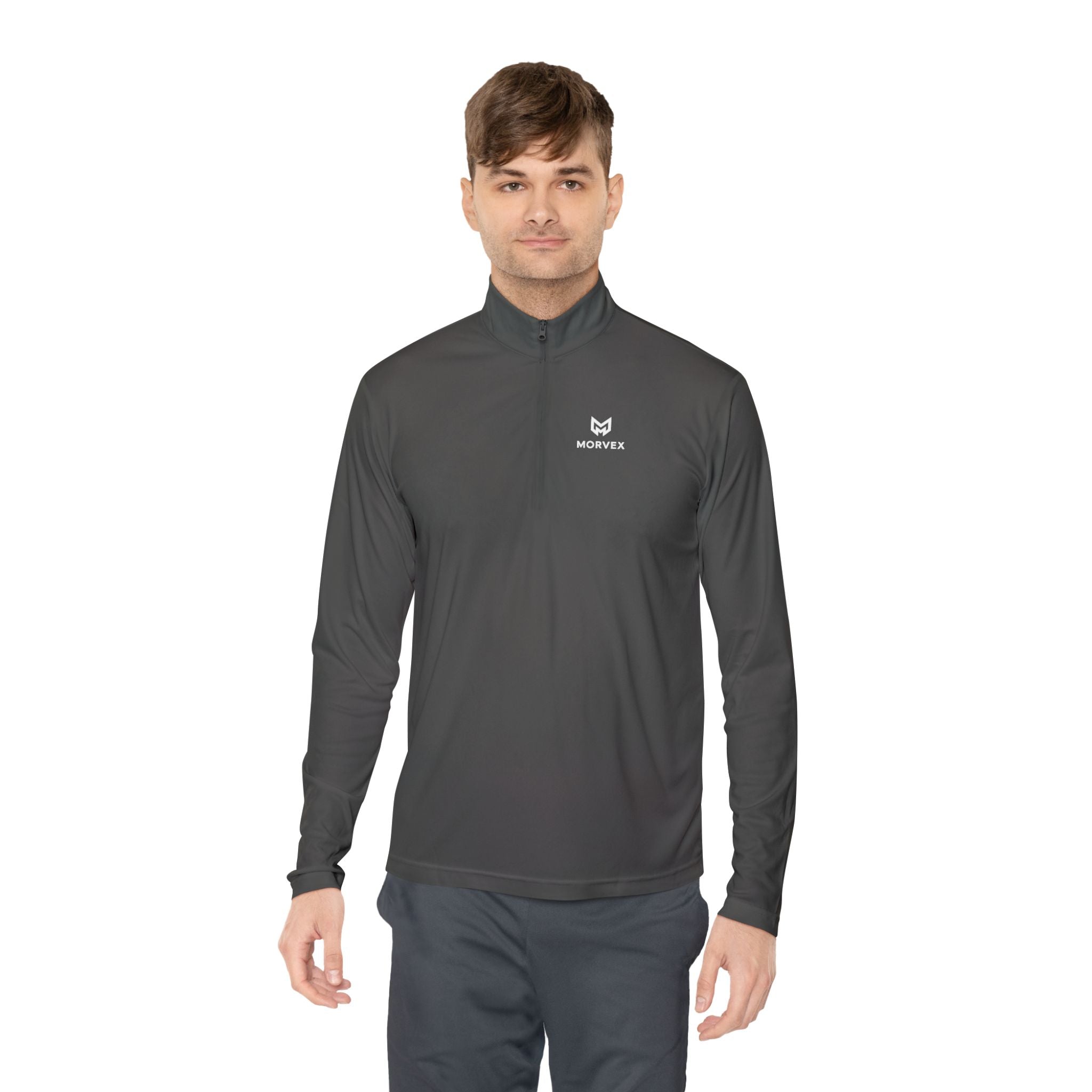 Minimal Fox Logo Quarter-Zip Pullover | Small Chest Emblem
