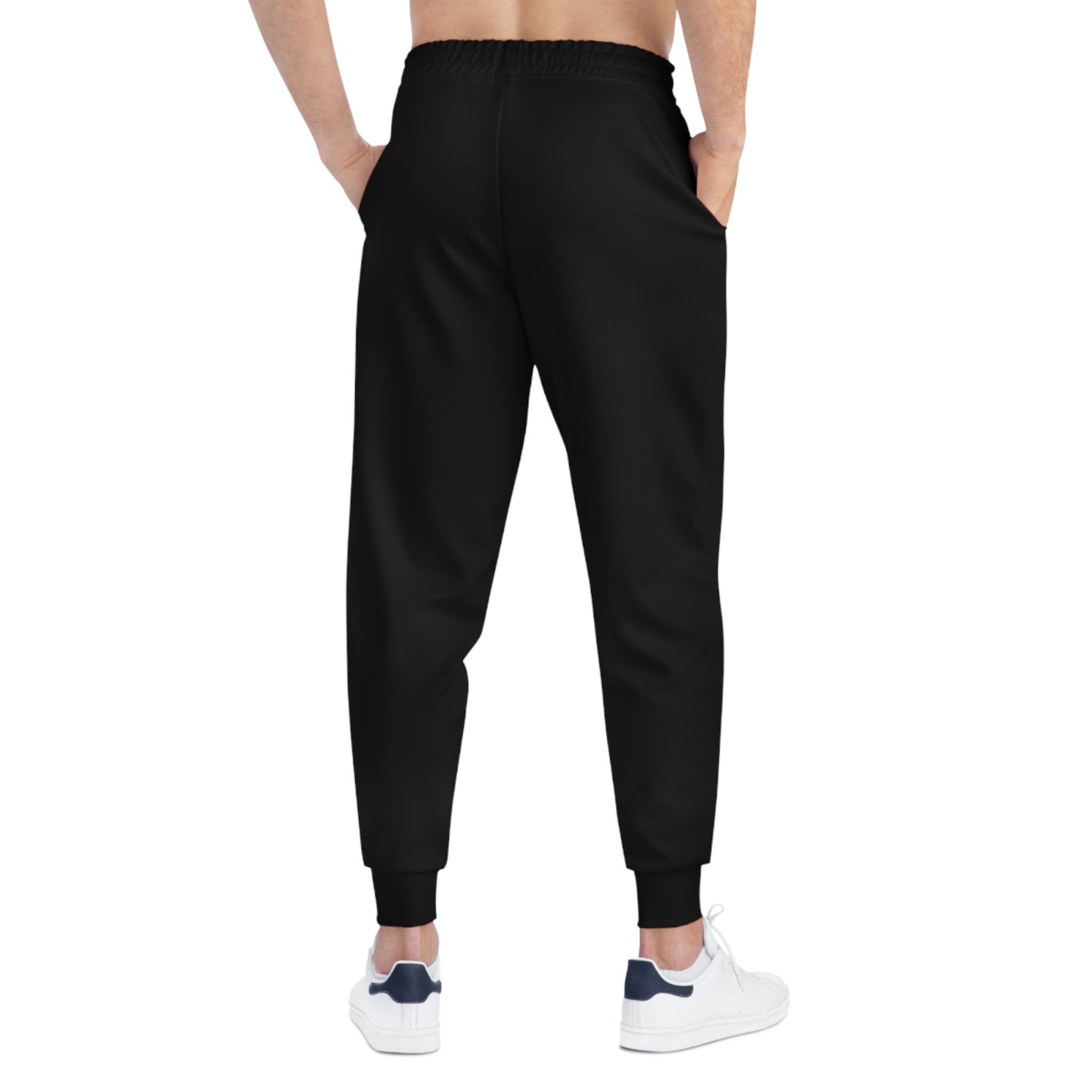 Solid Black Athletic Joggers | All-Over Print Sweatpants