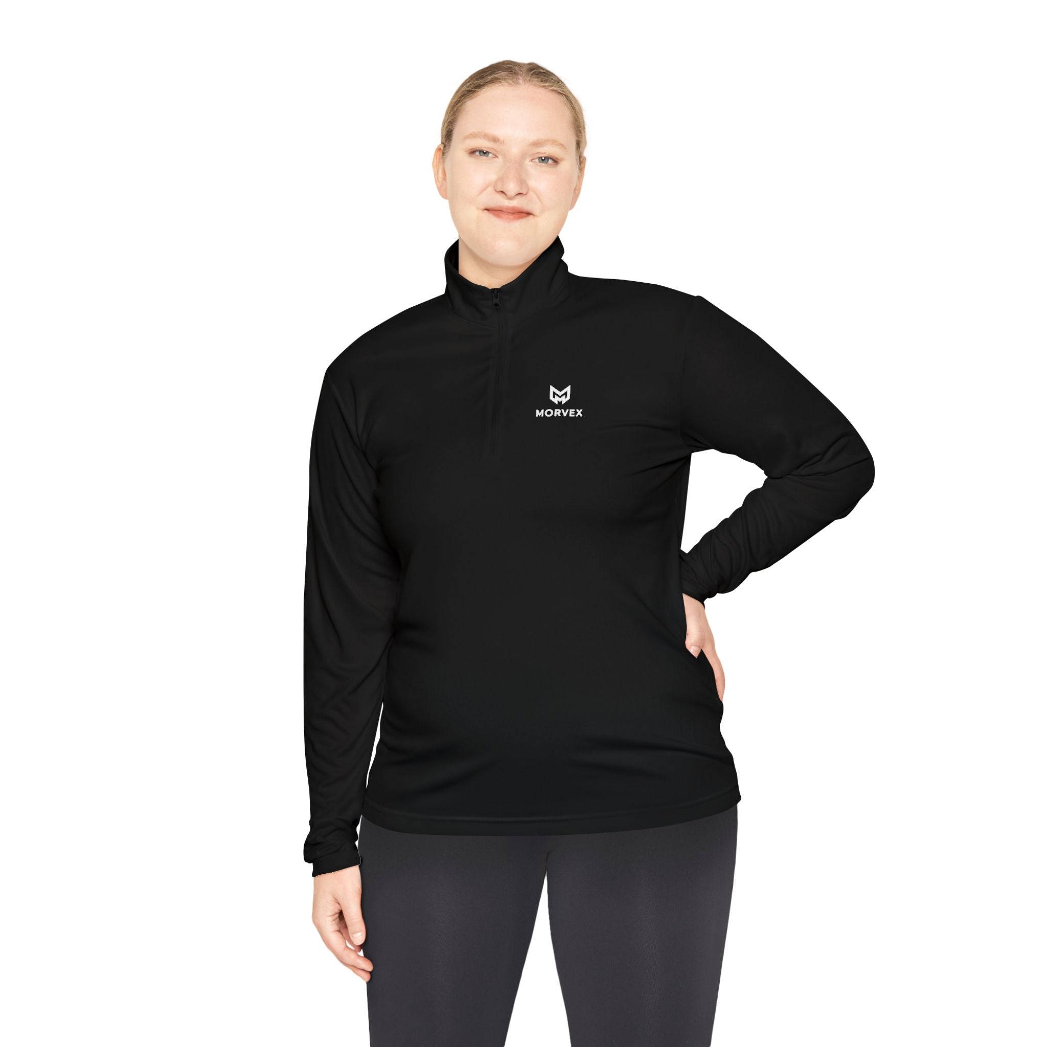 Minimal Fox Logo Quarter-Zip Pullover | Small Chest Emblem