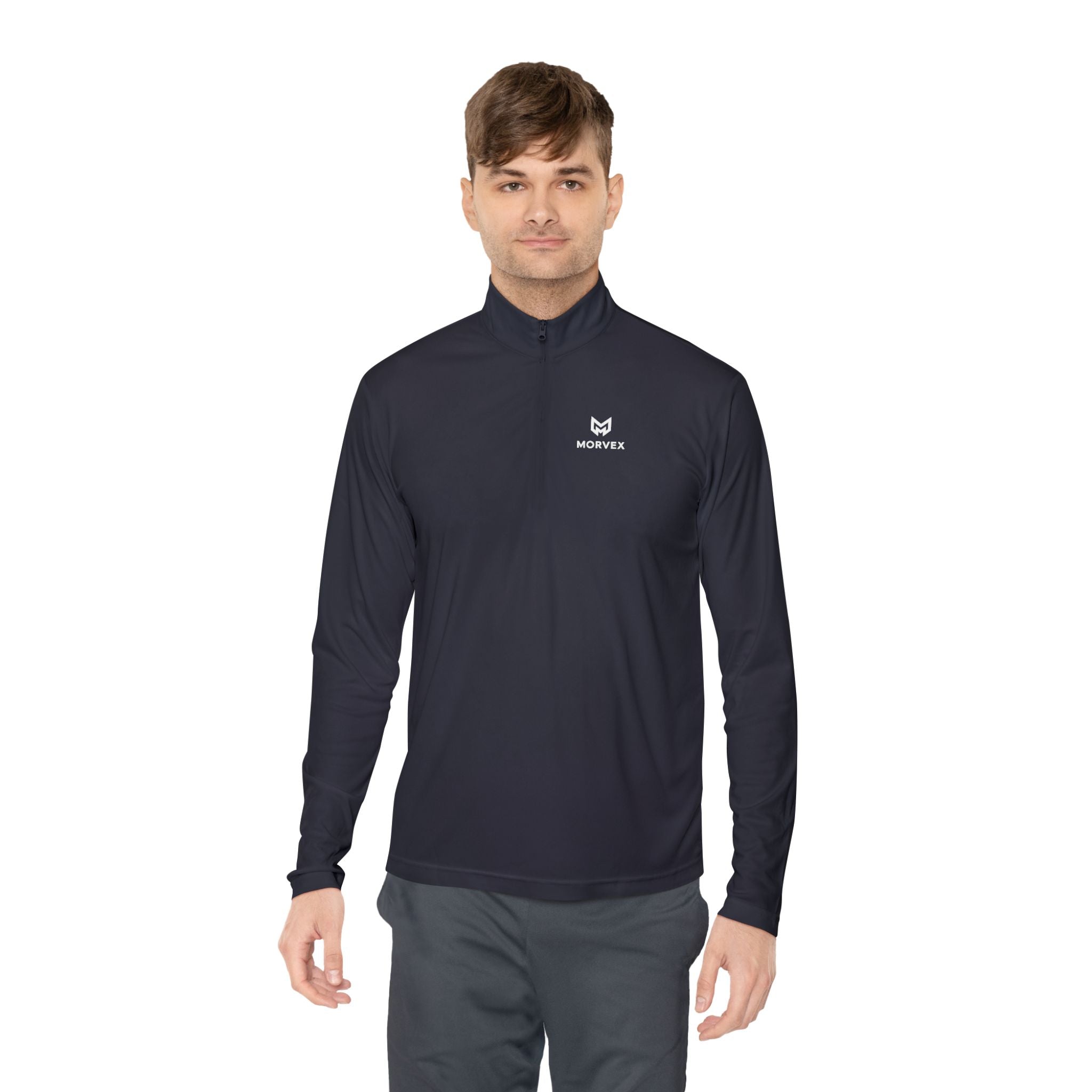 Minimal Fox Logo Quarter-Zip Pullover | Small Chest Emblem