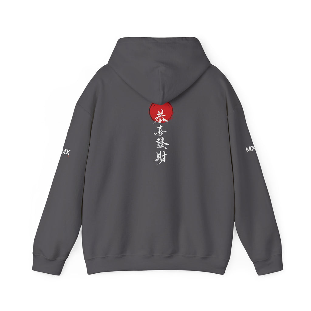 Red Lantern Chinese Characters Hoodie | Black Pullover Sweatshirt
