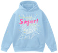 EMILYLE Y2K Spider Hoodie Cobweb Pattern Print Unisex Sweatshirt Men Women Graphic Outwear(skyblue23XL)